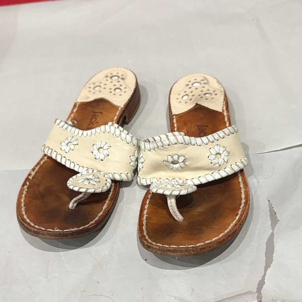 Jack Rogers Cream and Brown Sandals - Picture 2 of 5